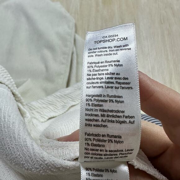 TOPSHOP Cream Corduroy Wide Leg High Rise Retro Chic Women's Trousers Pants 10 - Picture 14 of 15